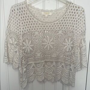 Women's Lace Crochet Top - Cream